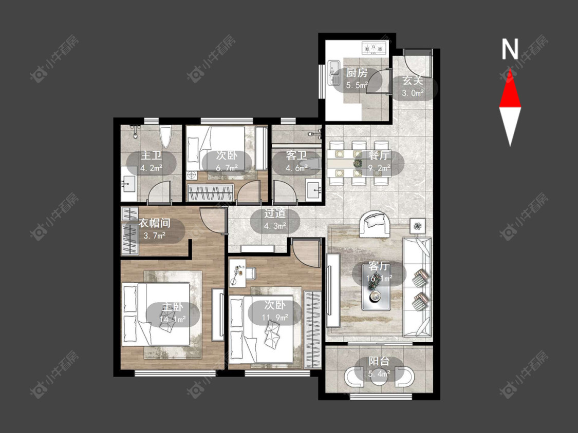 常州路劲铂隽在售二手房源户型图_小牛看房