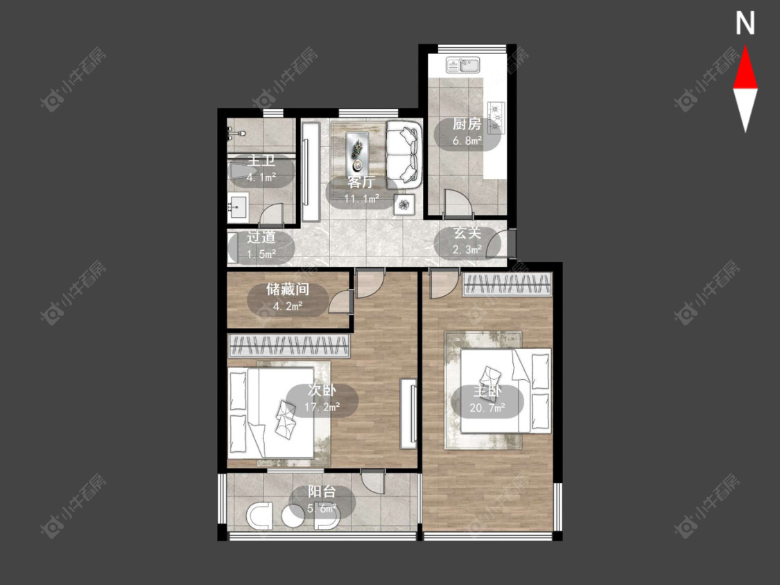 常州北直街在售二手房源户型图_小牛看房