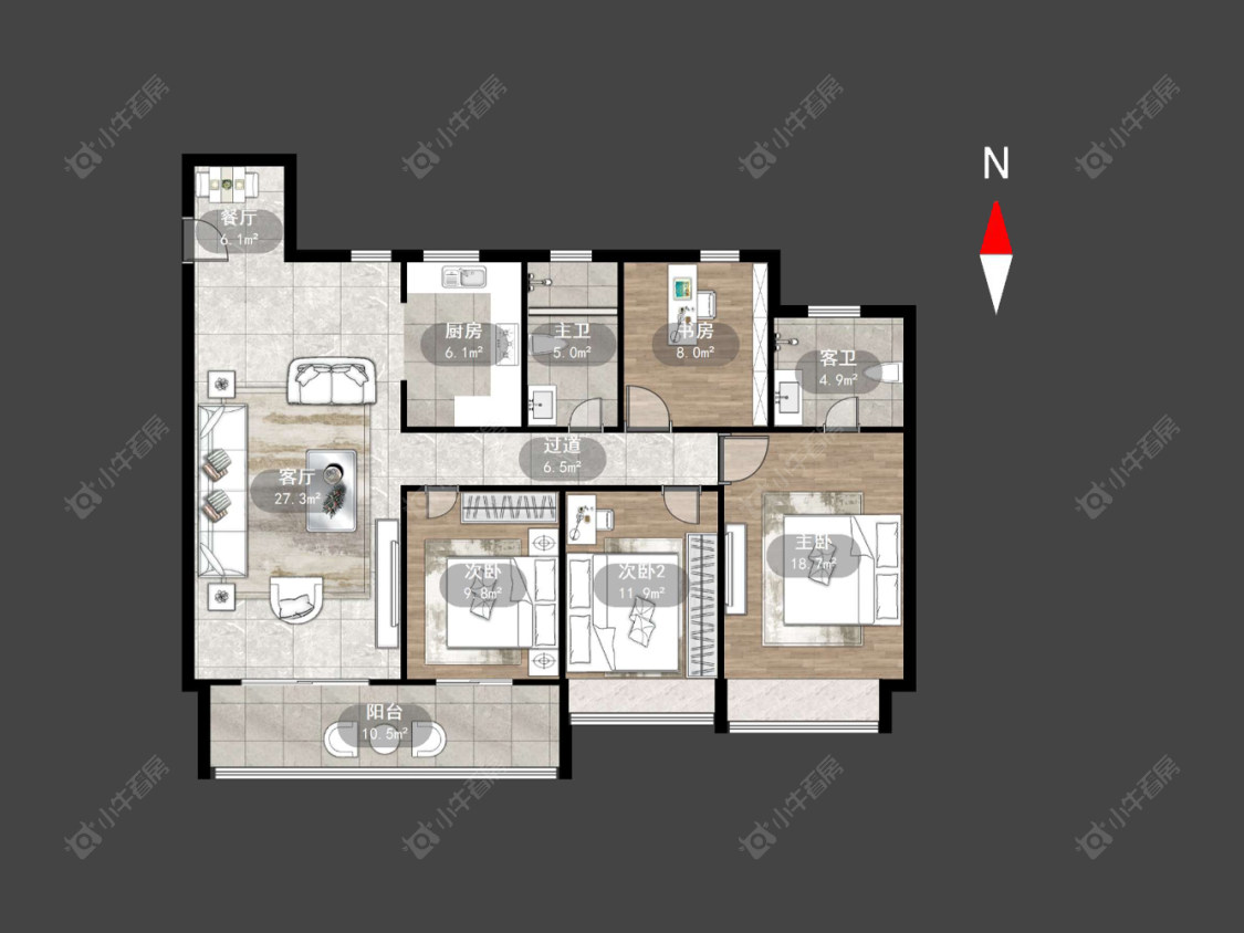 常州龙湖景粼天著在售二手房源户型图_小牛看房