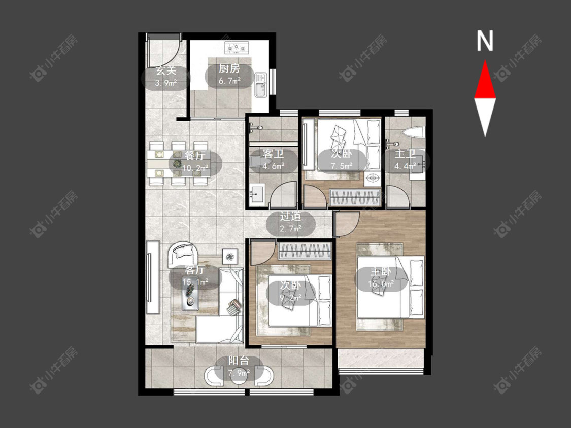 碧桂园新月时光房源户型图 常州碧桂园新月时光在售二手房源户型图_小牛看房