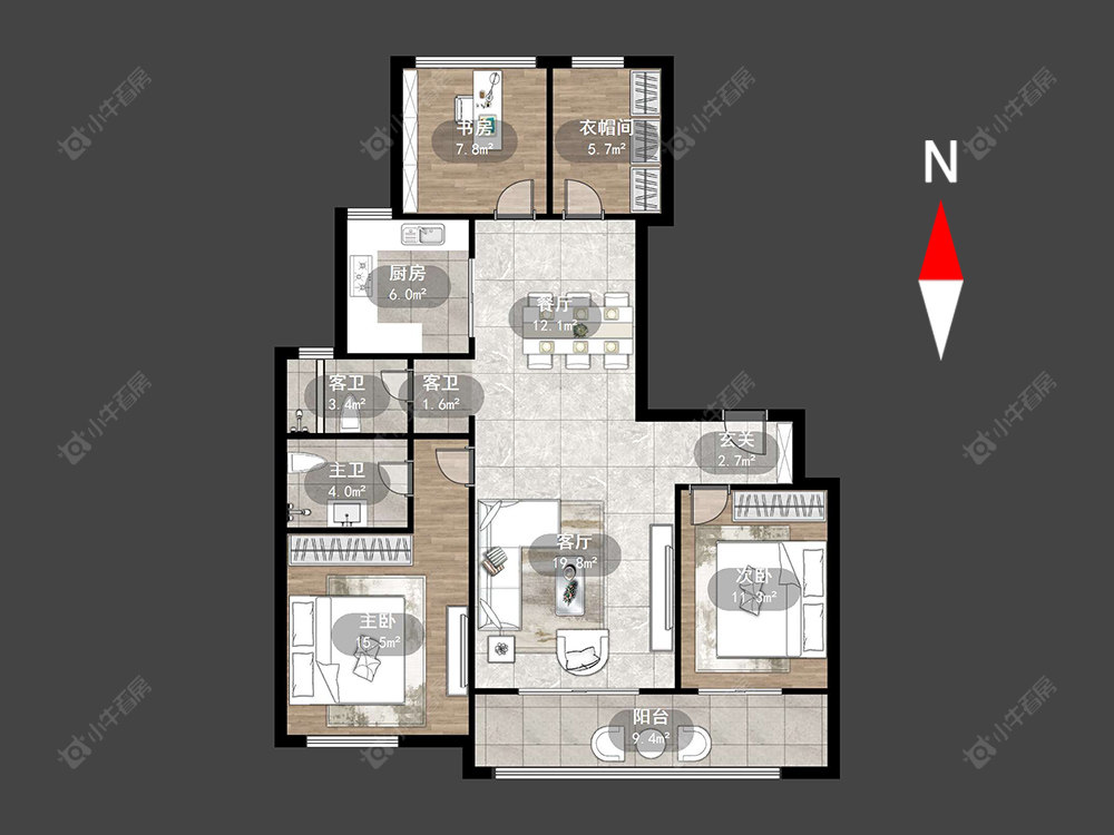 常州万科城在售二手房源户型图_小牛看房