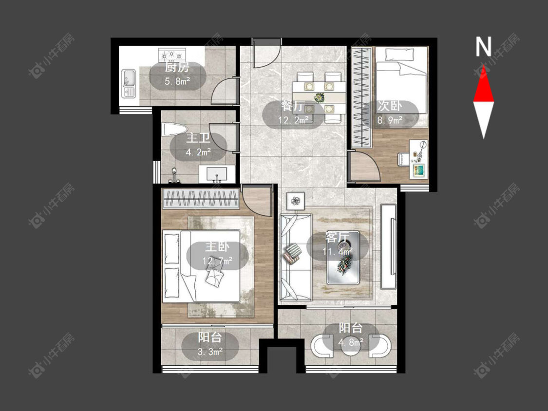 常州喜盈门花苑在售二手房源户型图_小牛看房