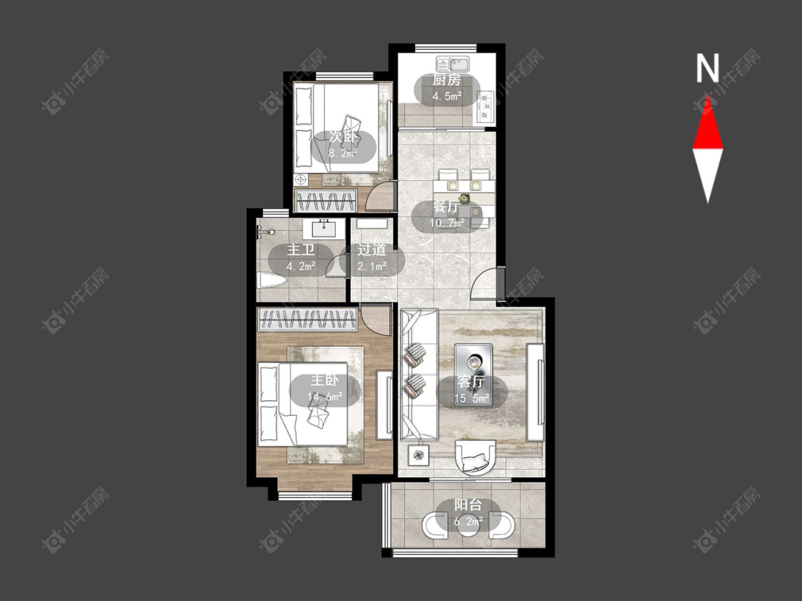新魏花园房源户型图 常州新魏花园在售二手房源户型图_小牛看房