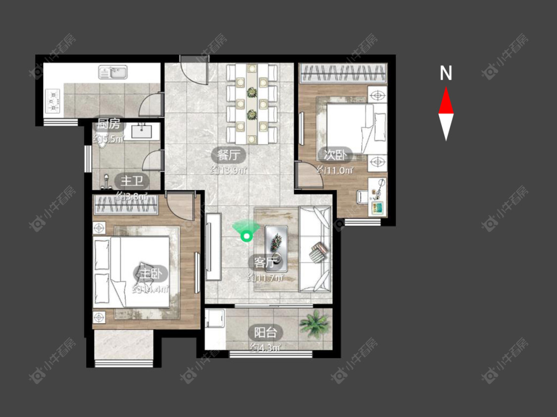 常州白马公馆在售二手房源户型图_小牛看房