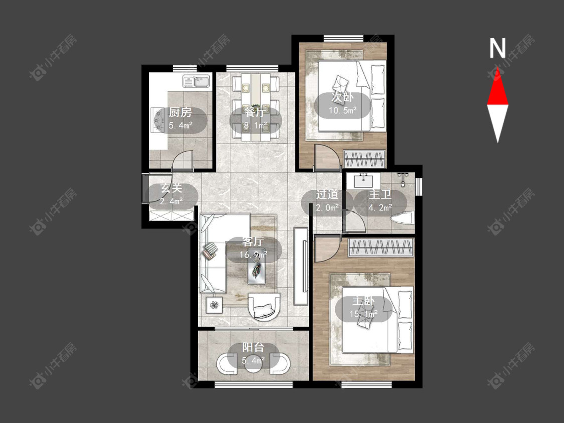 常州清水湾花园三期在售二手房源户型图_小牛看房