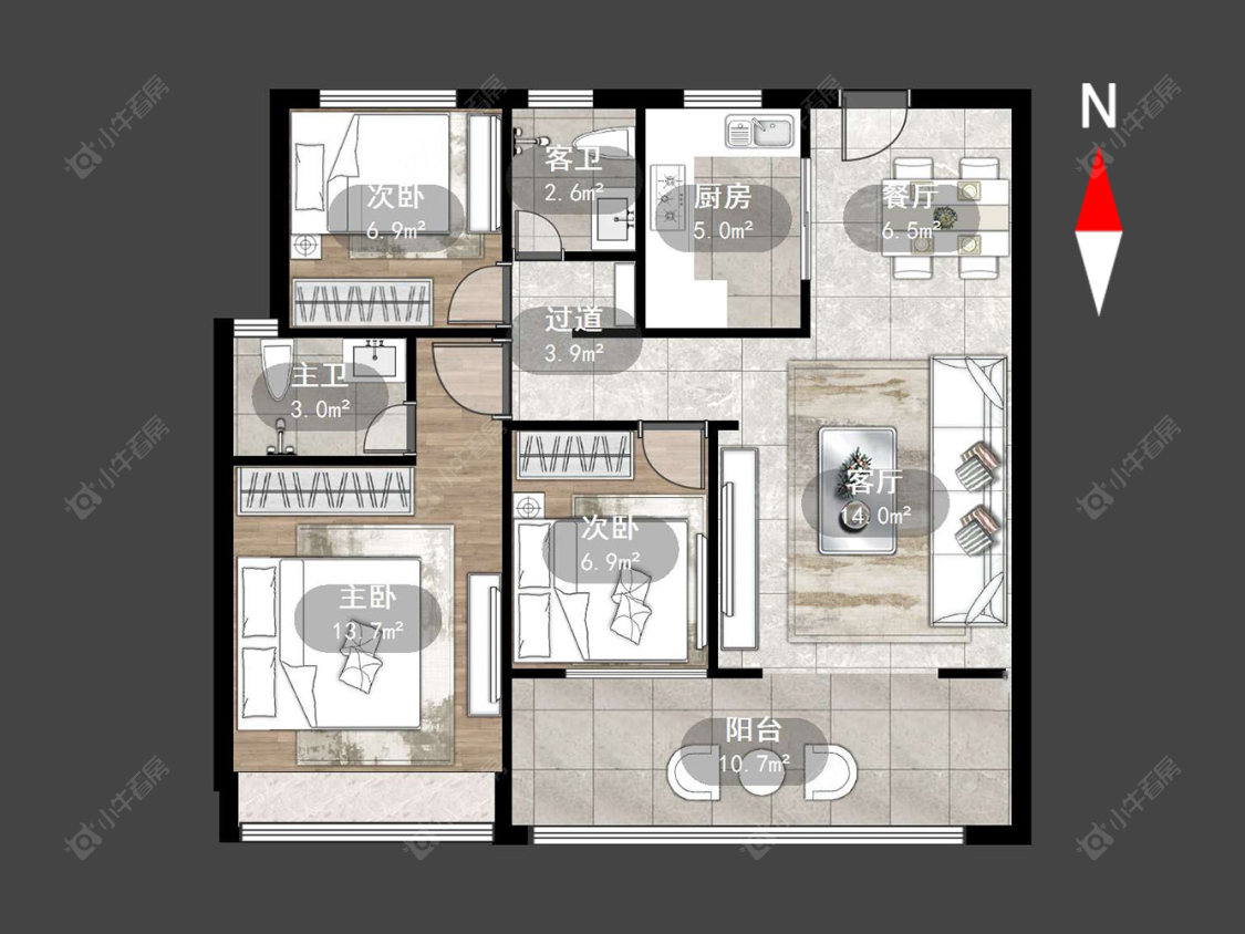 常州大唐中南上悦城在售二手房源户型图_小牛看房