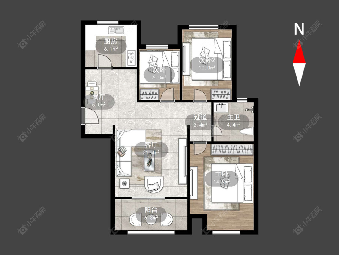 常州清水湾花园二期在售二手房源户型图_小牛看房