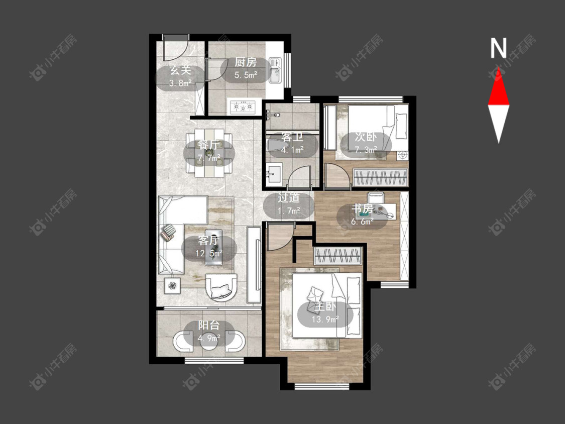 常州路劲城市主场在售二手房源户型图_小牛看房