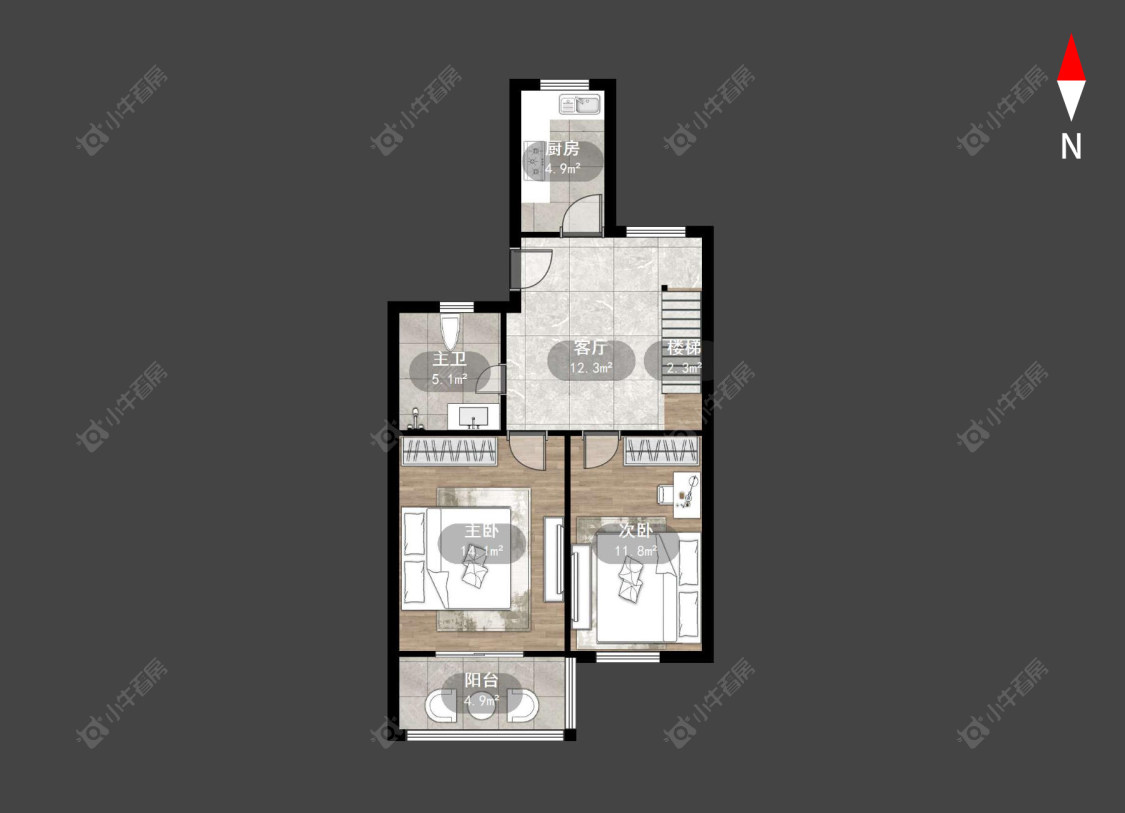 常州工人新村北在售二手房源户型图_小牛看房