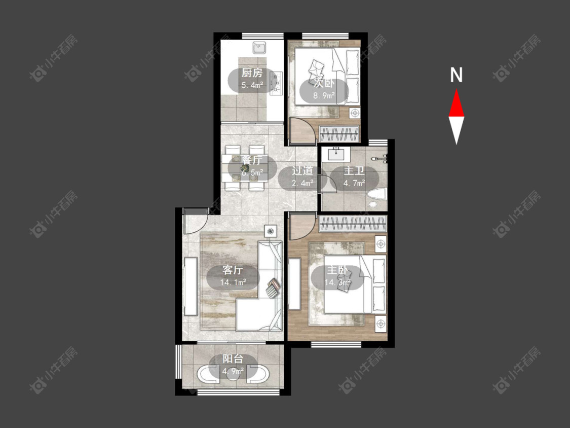 常州新景花苑一期在售二手房源户型图_小牛看房