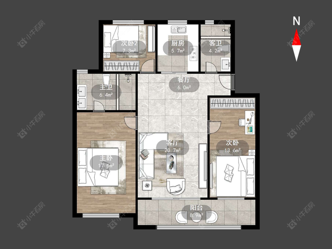 中建国贤府房源户型图 常州中建国贤府在售二手房源户型图_小牛看房
