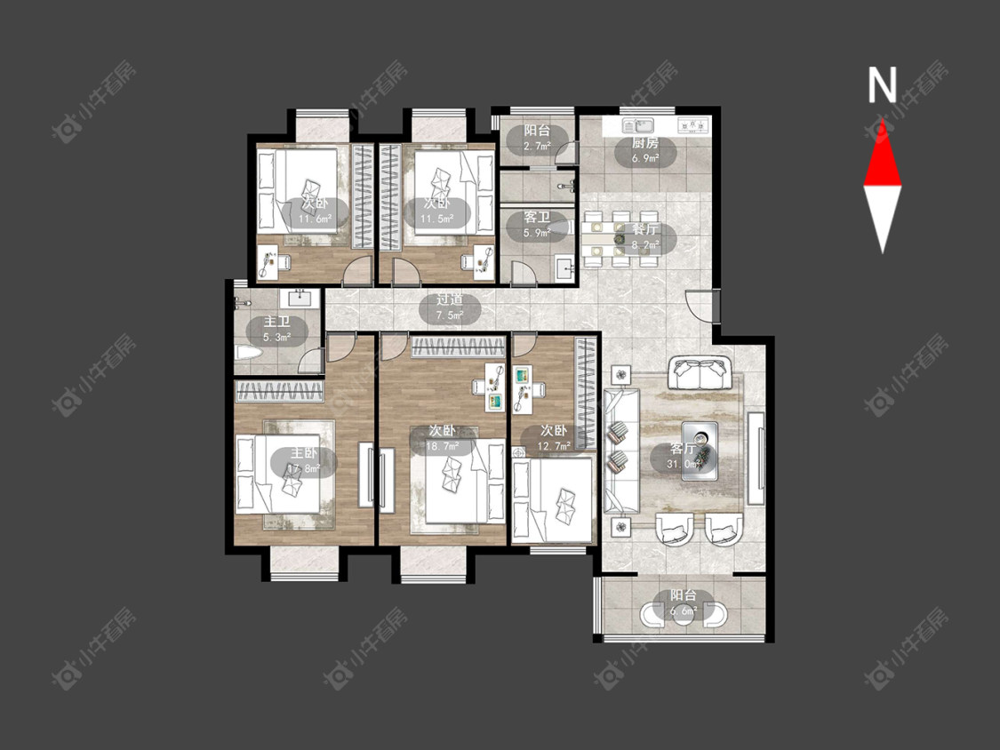 青龙苑南区房源户型图 常州青龙苑南区在售二手房源户型图_小牛看房