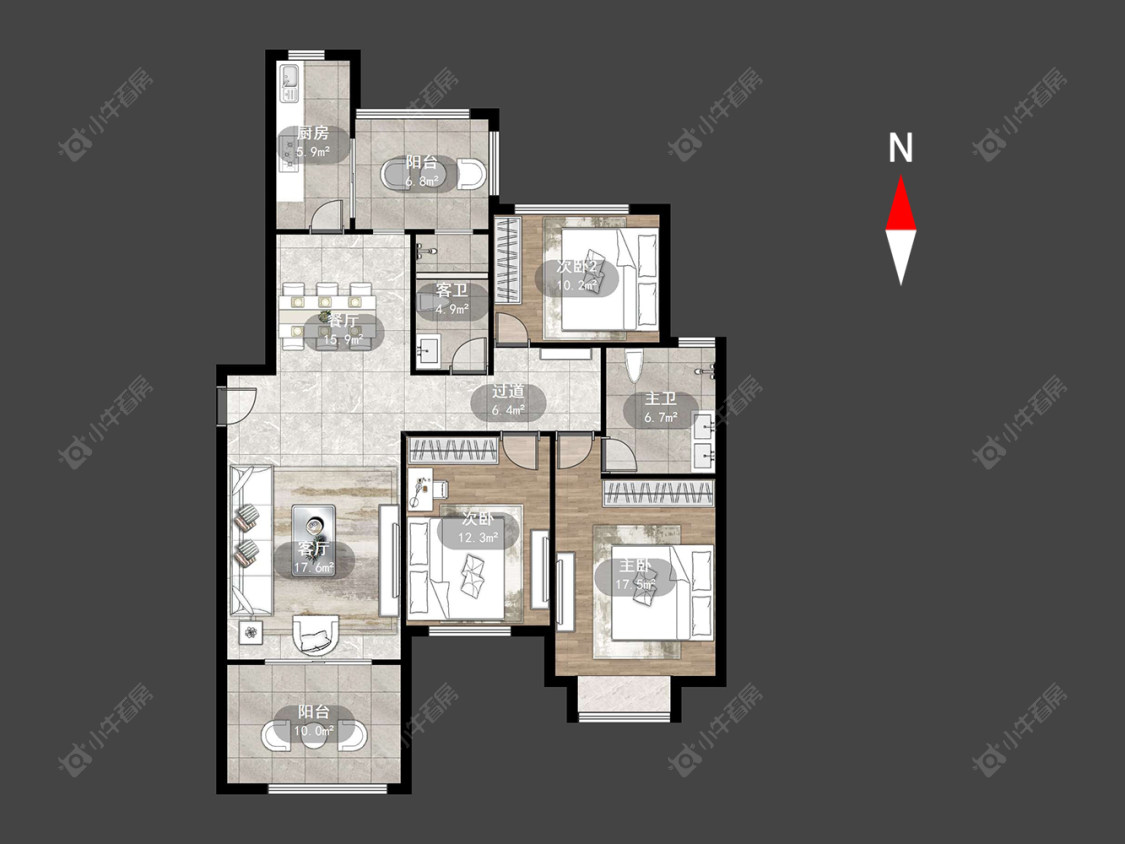大名城西区房源户型图 常州大名城西区在售二手房源户型图_小牛看房