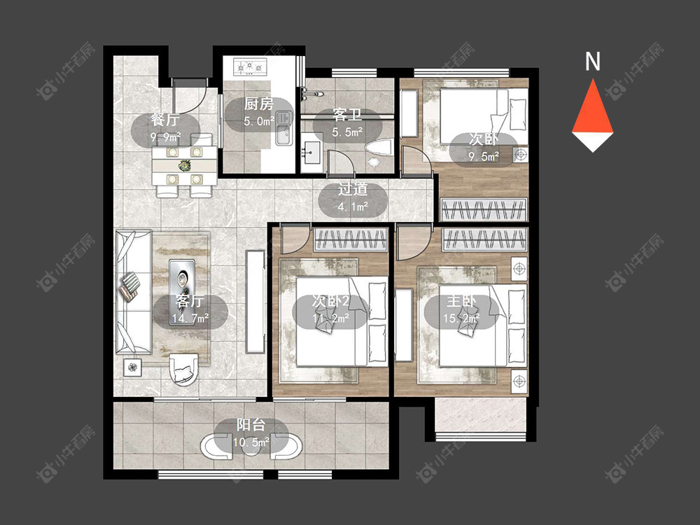 常州绿地香颂花园在售二手房源户型图_小牛看房