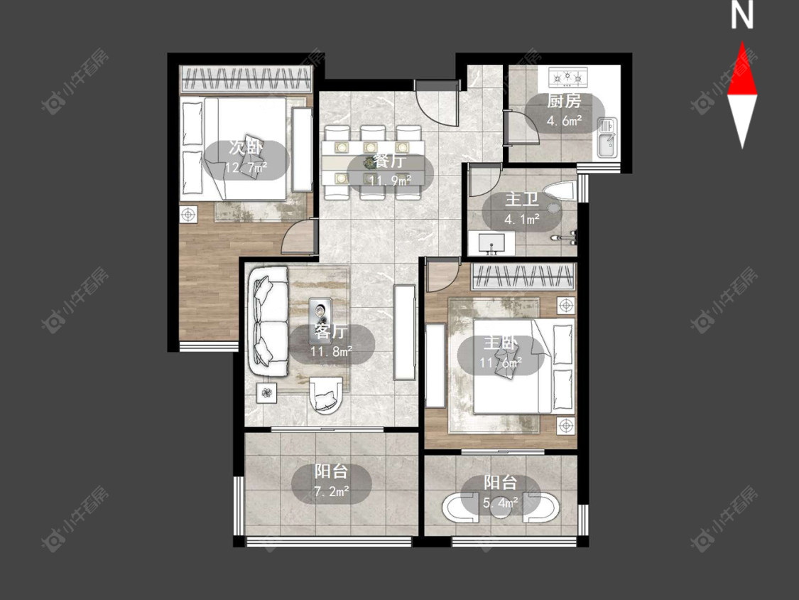常州水晶城在售二手房源户型图_小牛看房