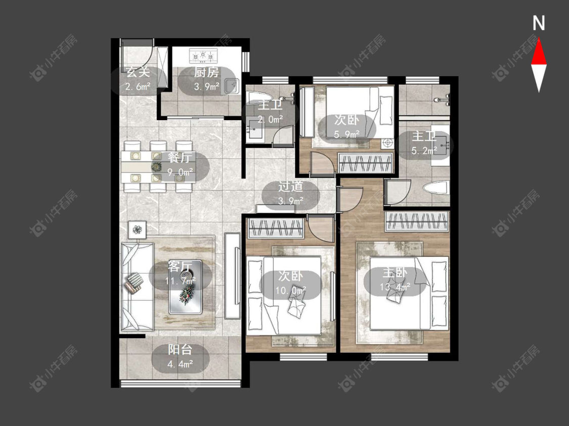 常州龙名仕豪庭在售二手房源户型图_小牛看房