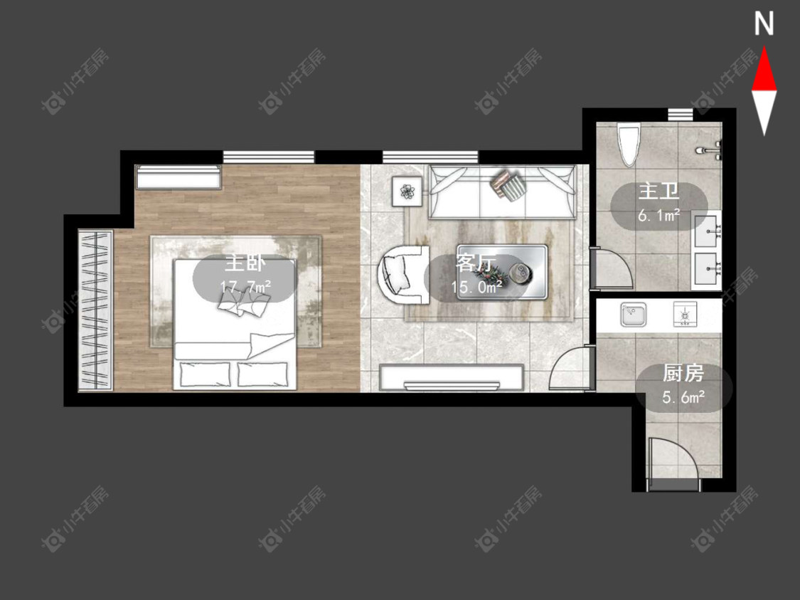 常州莱蒙双子星座公寓在售二手房源户型图_小牛看房