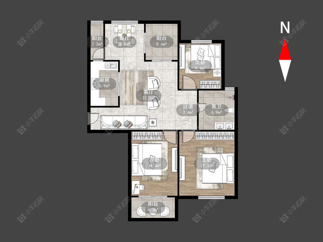 常州中央花园在售二手房源户型图_小牛看房