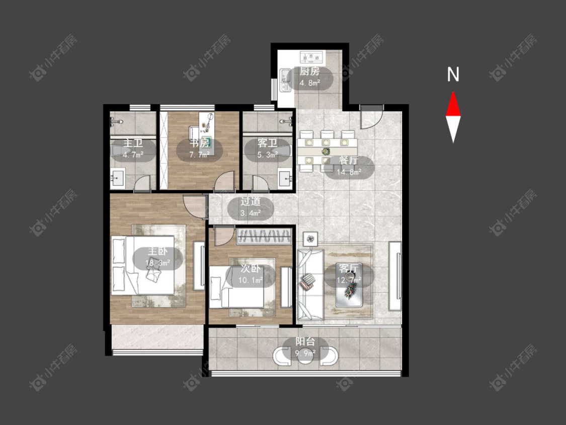 龙湖景粼天著房源户型图 常州龙湖景粼天著在售二手房源户型图_小牛看房