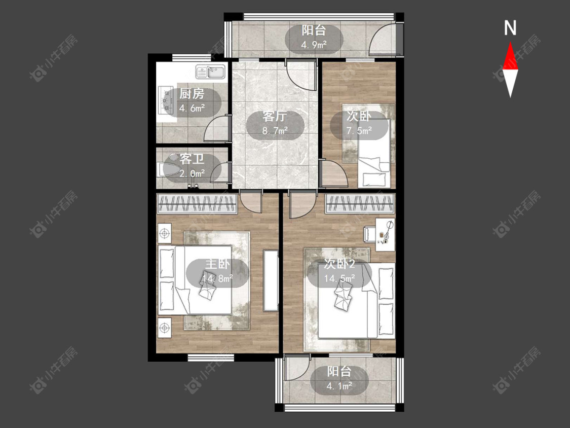 站北新村老站北房源户型图 常州站北新村老站北在售二手房源户型图_小牛看房