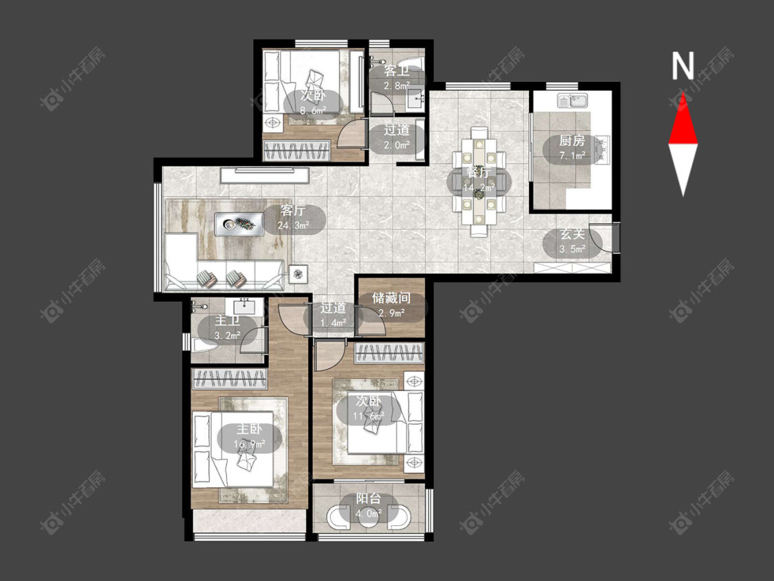 常州南甸苑在售二手房源户型图_小牛看房