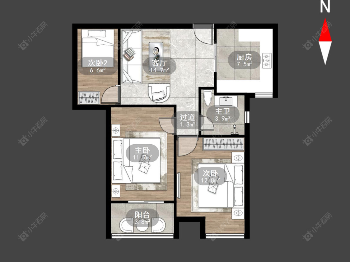 常州润泽东方尚院在售二手房源户型图_小牛看房