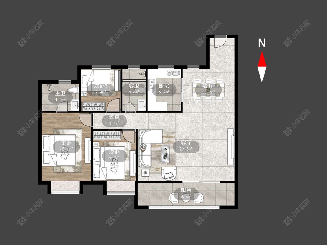 常州锦上香郡在售二手房源户型图_小牛看房