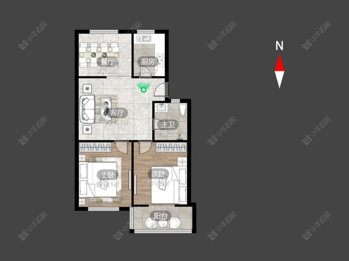 常州新龙花苑西区在售二手房源户型图_小牛看房