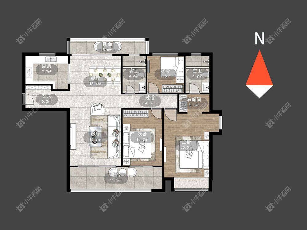 星河国际六区房源户型图 常州星河国际六区在租房源户型图_小牛看房