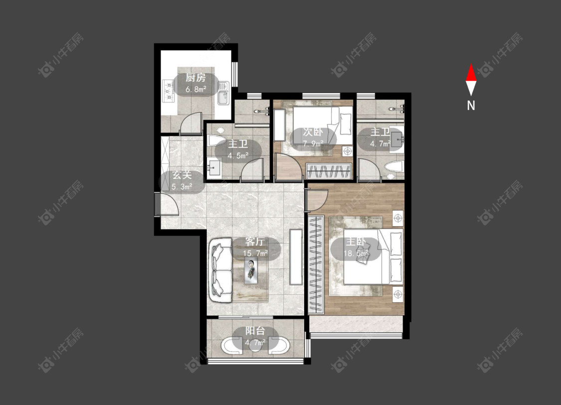 常州保利大都汇在售二手房源户型图_小牛看房