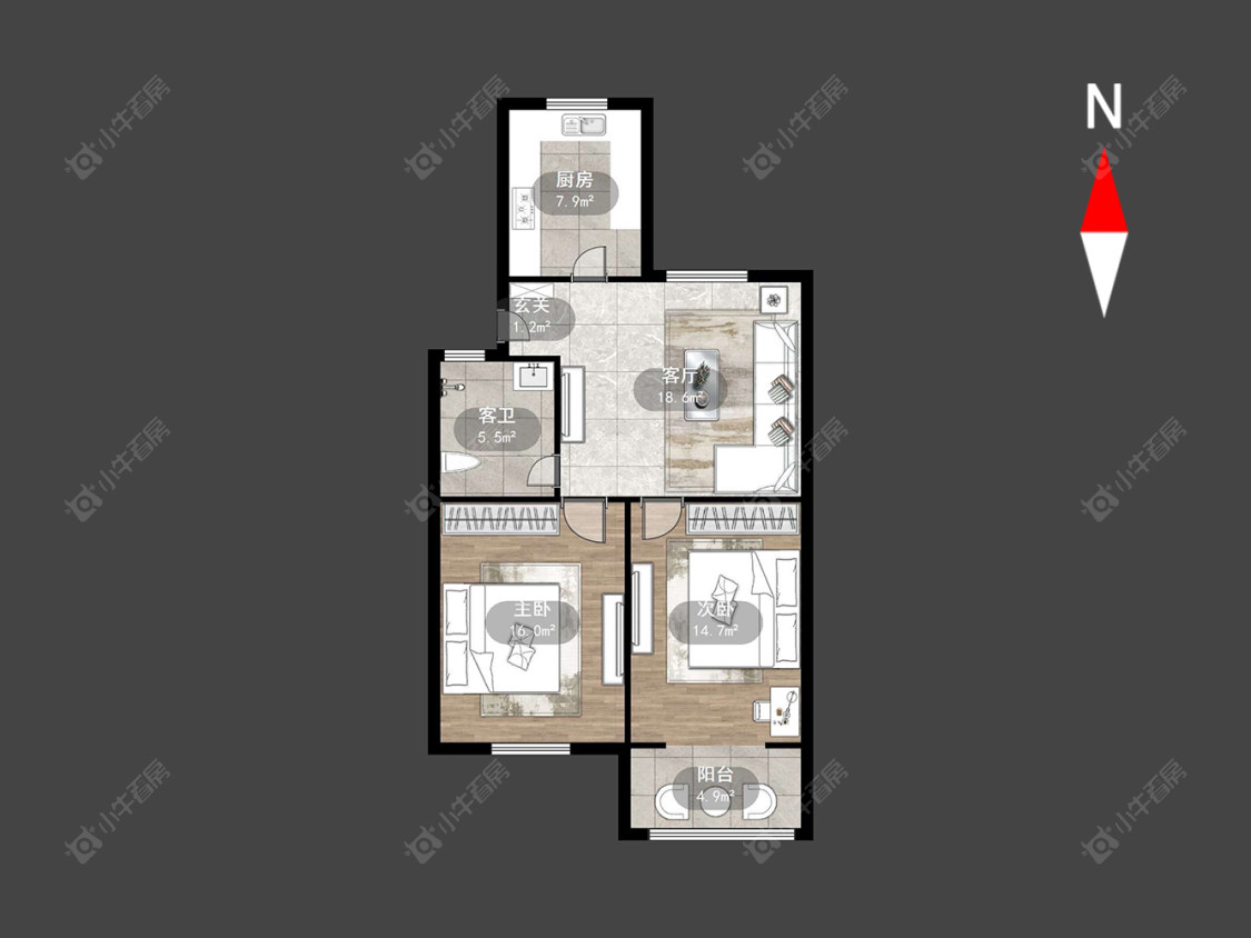 常州翠竹新村北区在售二手房源户型图_小牛看房