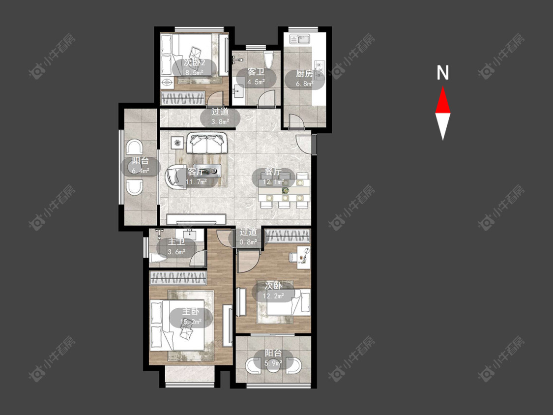 常州大名城西区在售二手房源户型图_小牛看房