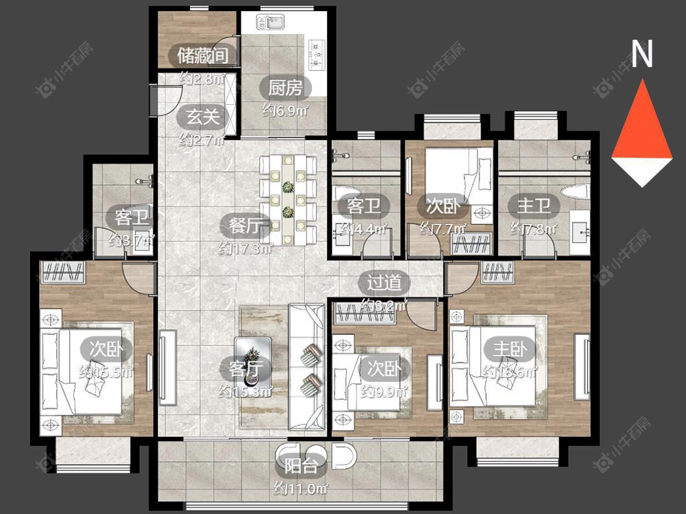 常州新城华宇悦隽公馆在售二手房源户型图_小牛看房