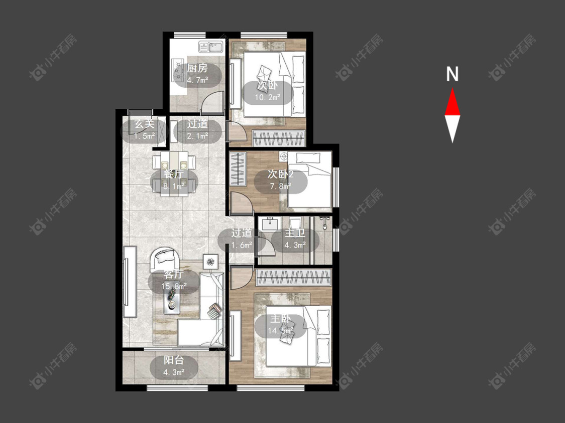 绿地世纪城三期房源户型图 常州绿地世纪城三期在售二手房源户型图_小牛看房