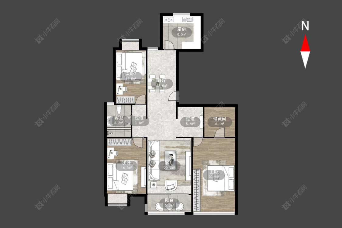 常州东方公寓(湖塘)在售二手房源户型图_小牛看房