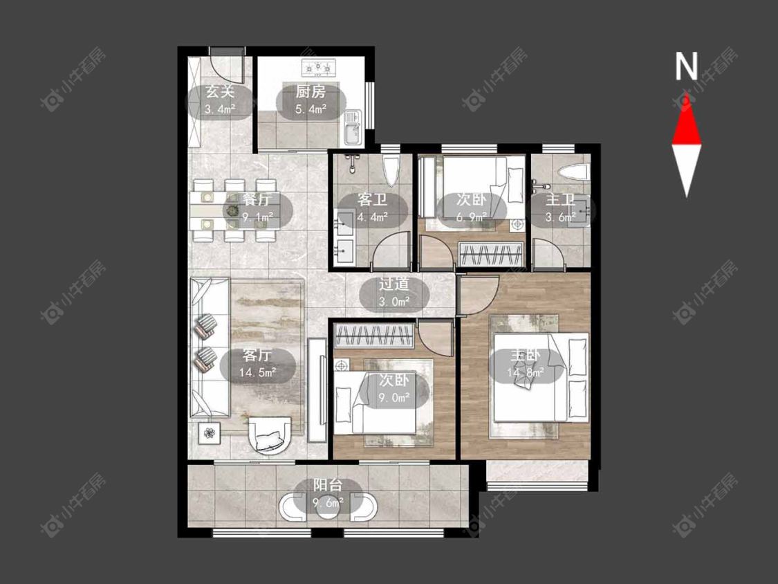 常州新城华宇悦隽公馆在售二手房源户型图_小牛看房