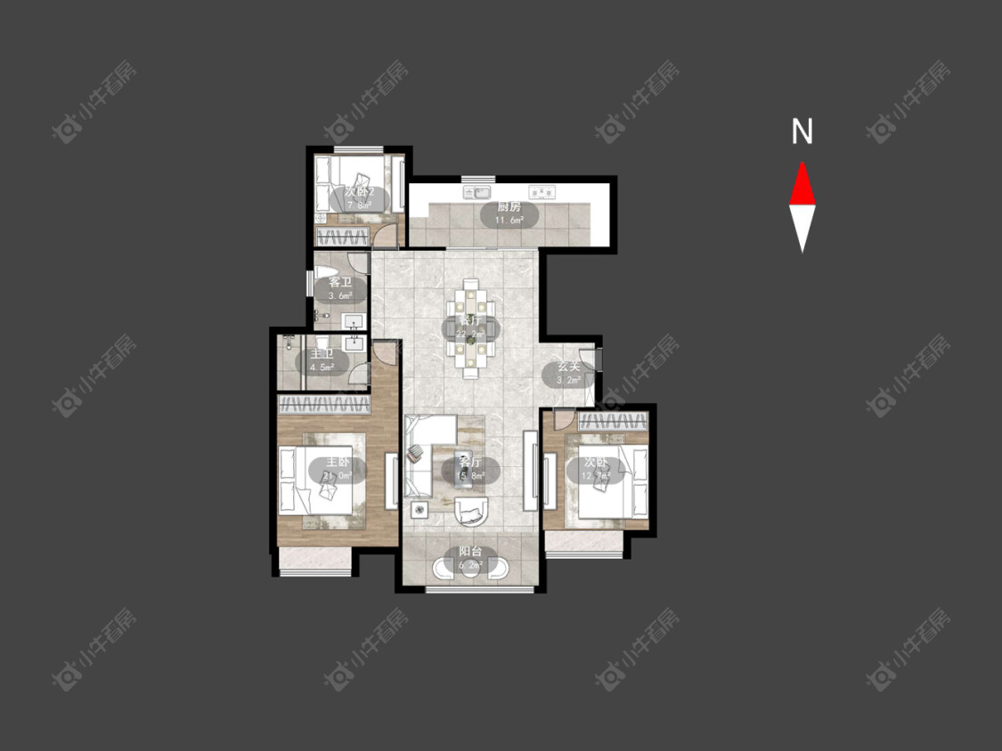 中海锦珑湾房源户型图 常州中海锦珑湾在售二手房源户型图_小牛看房