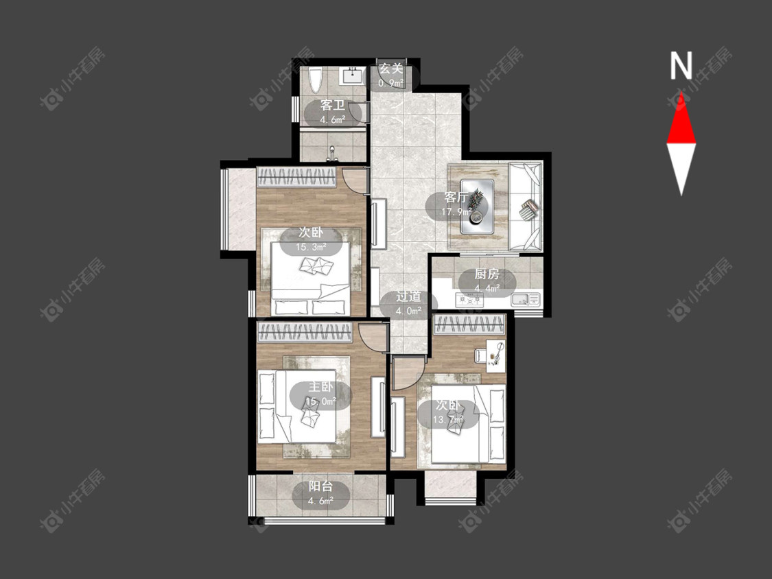 常州百草苑在售二手房源户型图_小牛看房