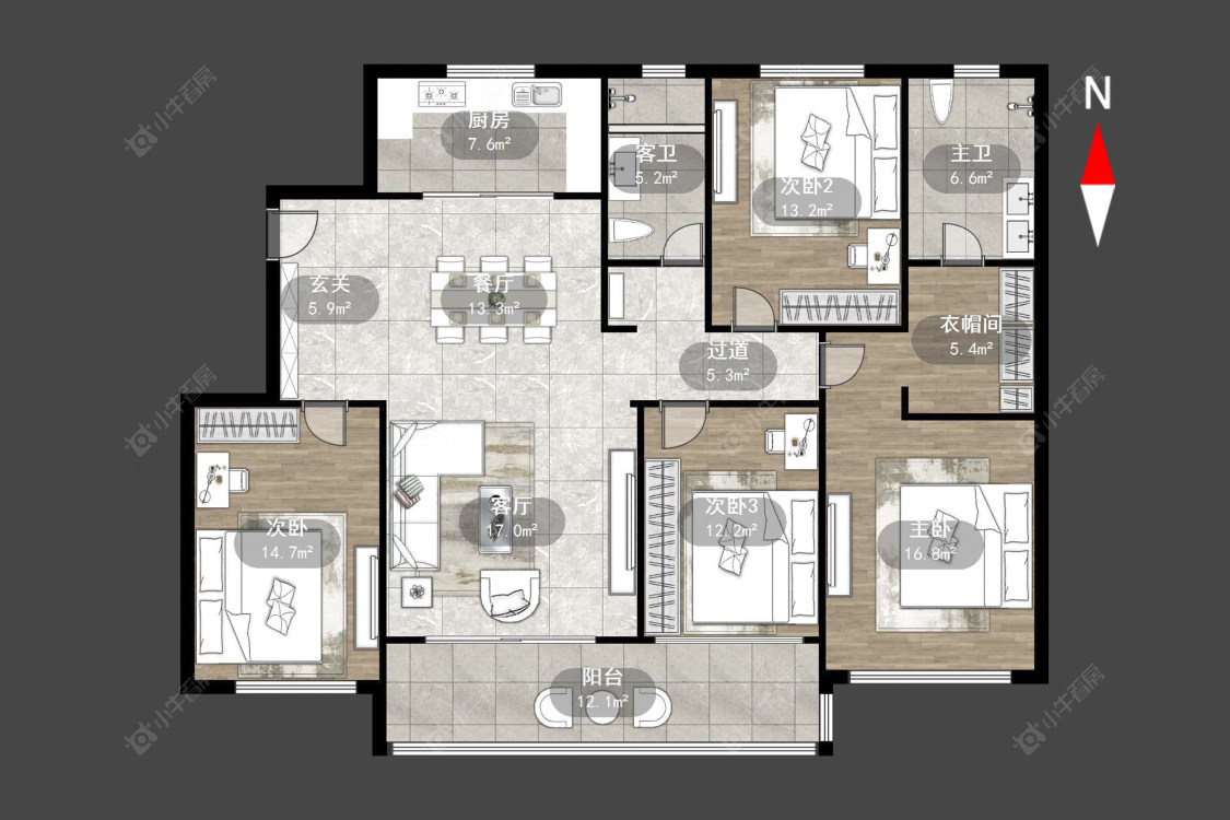 景瑞宸运天赋房源户型图 常州景瑞宸运天赋在售二手房源户型图_小牛看房