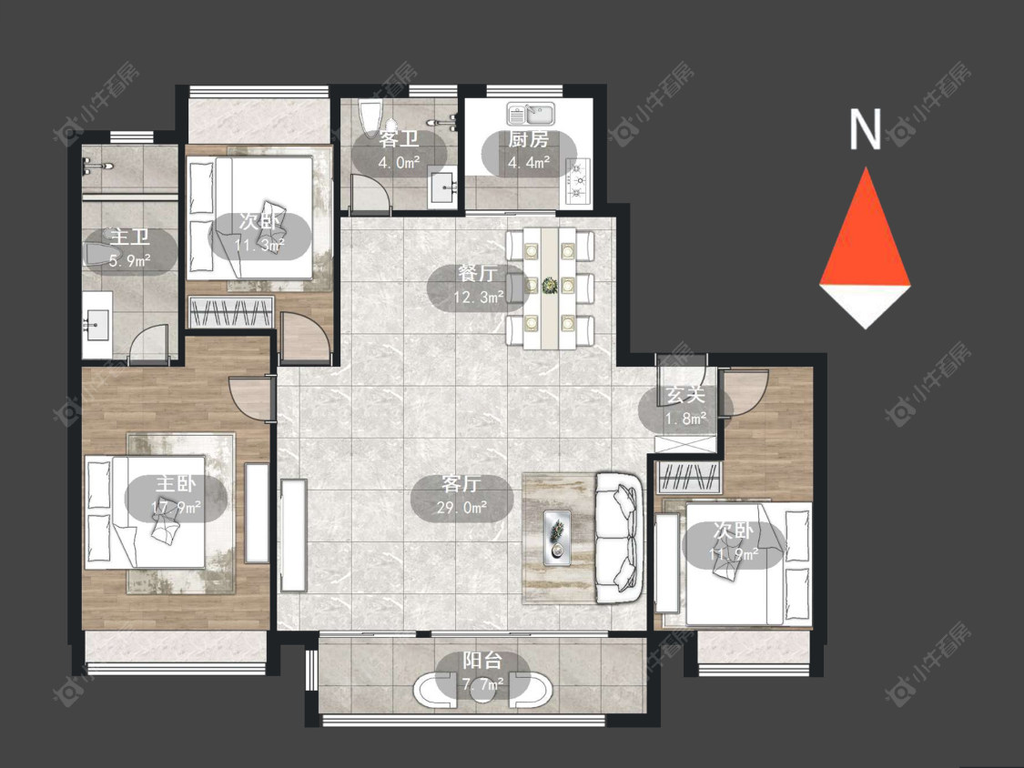 万科四季都会房源户型图 常州万科四季都会在售二手房源户型图_小牛看房