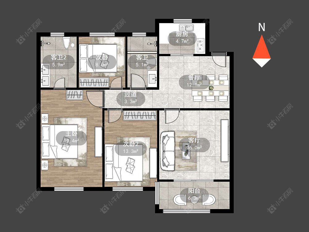 随园金麟府房源户型图 常州随园金麟府在售二手房源户型图_小牛看房