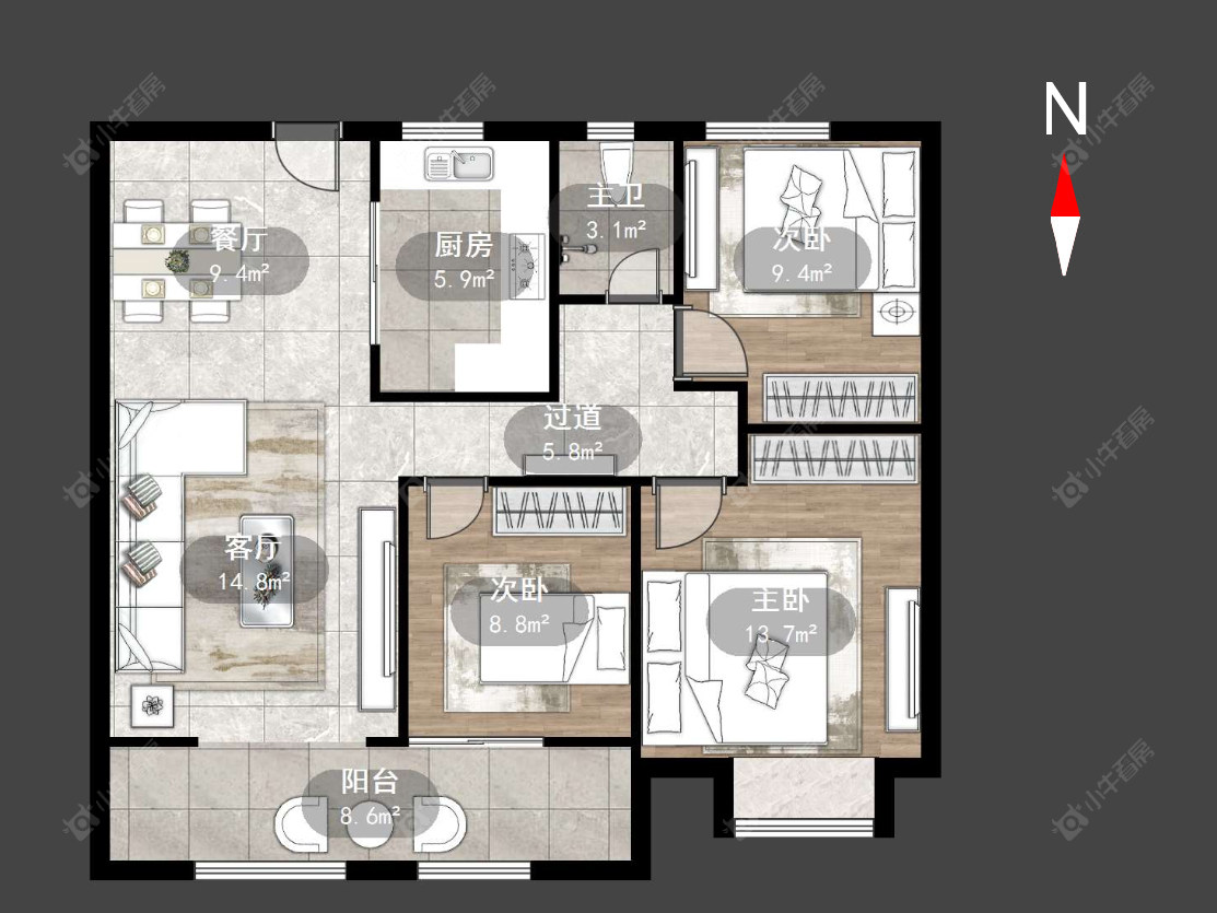 常州锦凤合鸣在售二手房源户型图_小牛看房