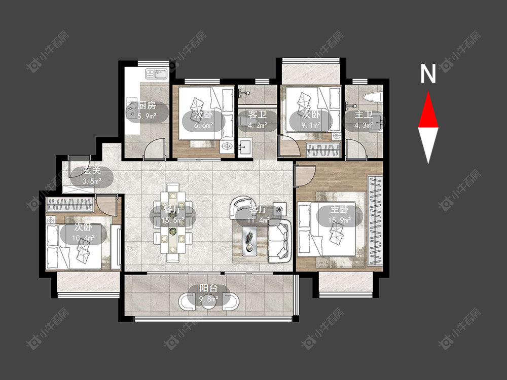 常州碧桂园都市森林在售二手房源户型图_小牛看房