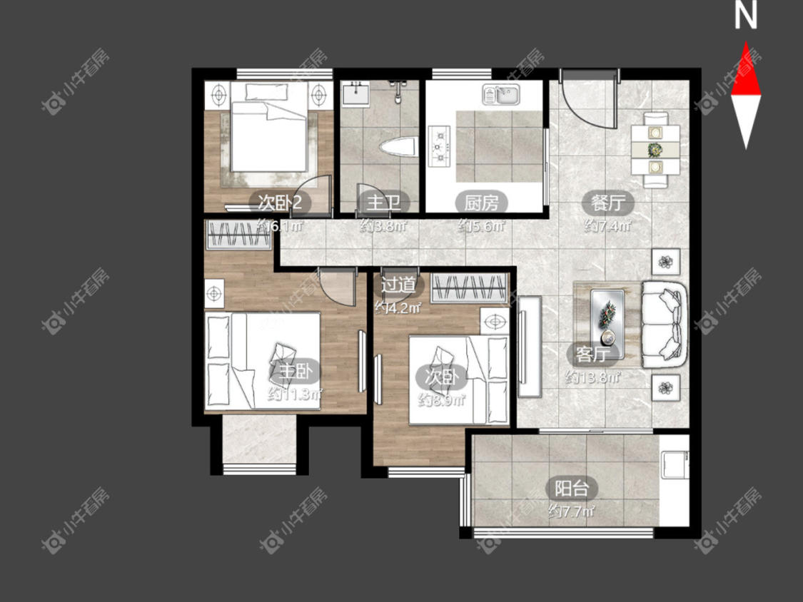 紫韵香庭二期房源户型图 常州紫韵香庭二期在租房源户型图_小牛看房
