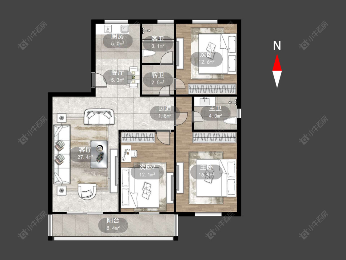 常州百馨苑南苑在售二手房源户型图_小牛看房