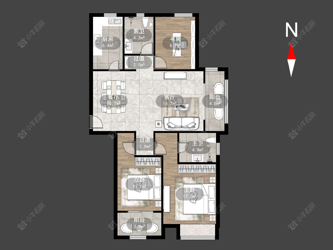 常州新城金郡(天宁)二期在售二手房源户型图_小牛看房