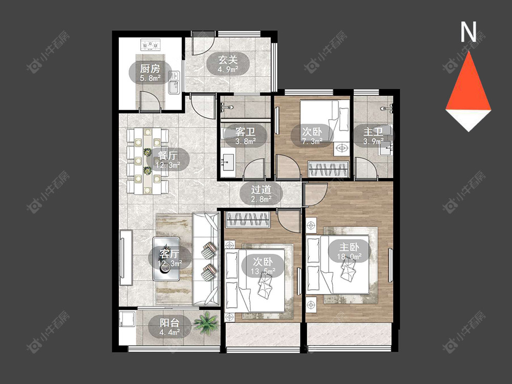 常州万科城在售二手房源户型图_小牛看房