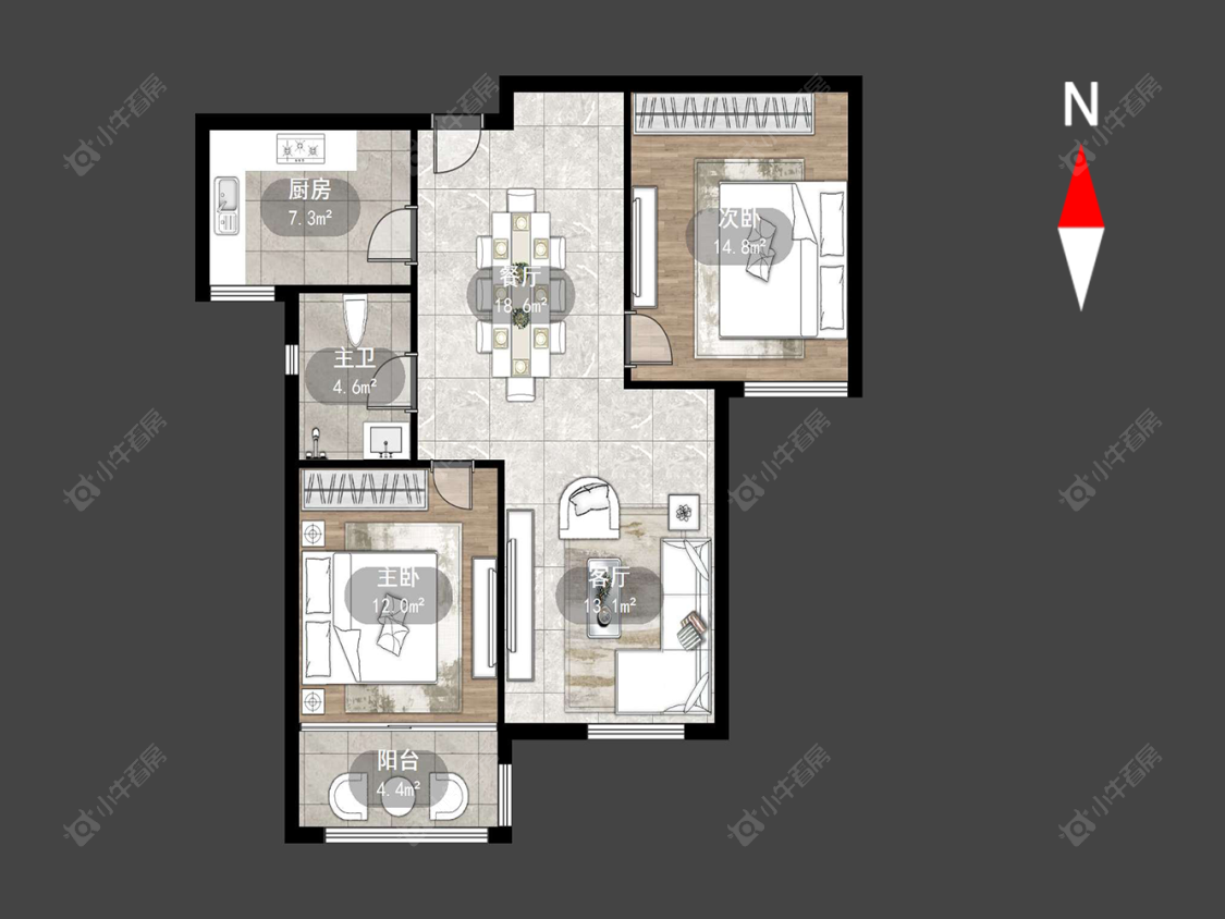 常州府西花园在售二手房源户型图_小牛看房