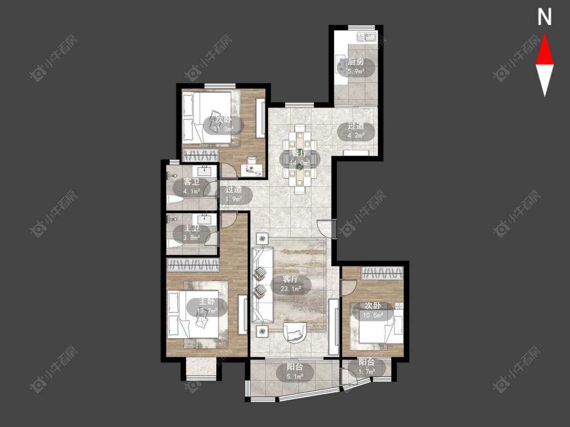 常州金色新城东区在售二手房源户型图_小牛看房
