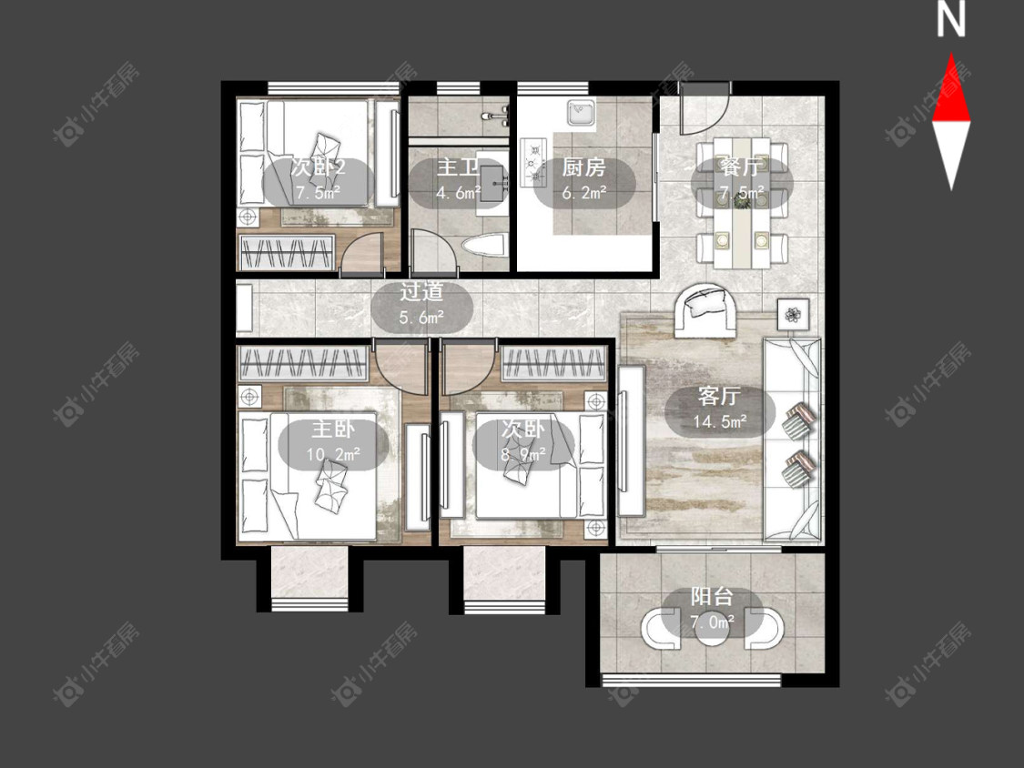紫韵香庭二期房源户型图 常州紫韵香庭二期在售二手房源户型图_小牛看房